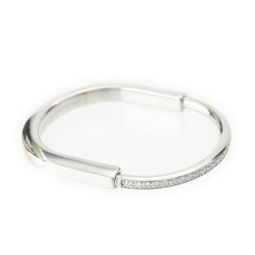 ティファニー ティファニーロック ハーフ パヴェ ダイヤモンド バングル 750 D1.08ct シルバー 32.7g