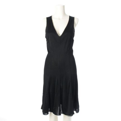 シャネル 94P レーヨン ノースリーブ ワンピース P02912 ブラック 42