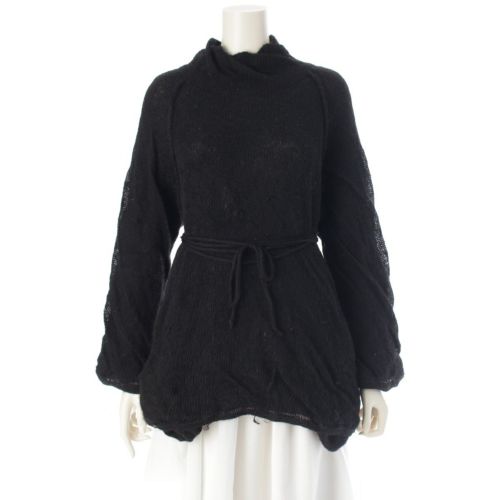 ジャンポールゴルチエ femme ファム アルパカ シャギー ニット ニット プルオーバー オーバーサイズ チュニック ブラック 40