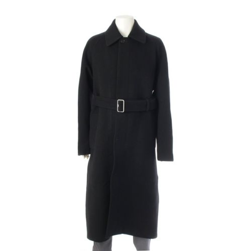 バーバリー ウール ベルト付き ロング ステンカラーコート アウター 8077901 ブラック 48