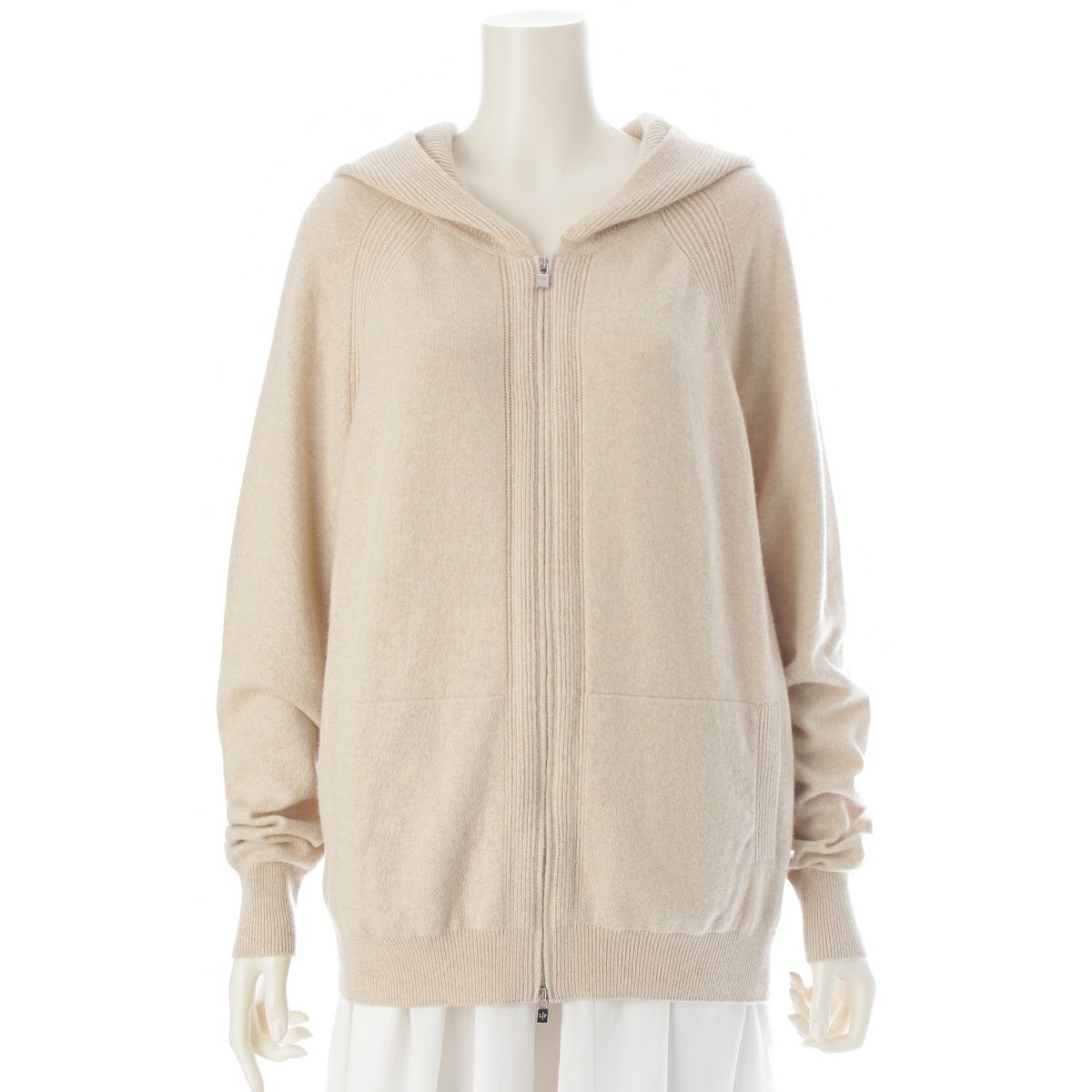 ロロピアーナ ベビーカシミヤ メラーノ ボンバー フーディ パーカー ブルゾン ナチュラル・メランジュ 50