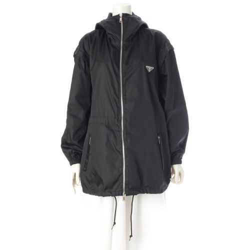 プラダ Re-Nylon ナイロン トライアングル ロゴ ジャケット パーカー アウター 291828 ブラック 40