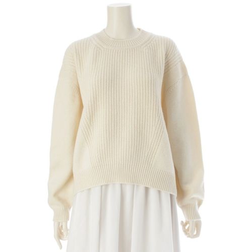 エルメス 23SS カシミヤ コットン セリエ ニット セーター トップス 3E2604D1 オフホワイト 40