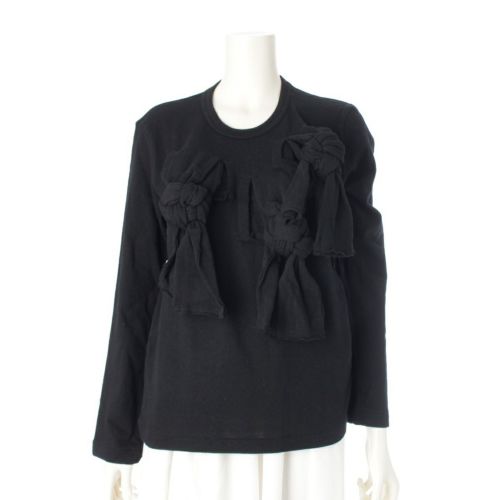 コムデギャルソン AD2014 ウール リボンデザイン クルーネック ニット セーター トップス GN-T010 ブラック M