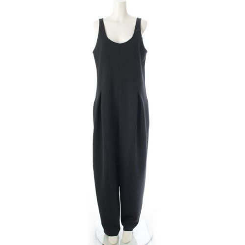 ザロウ Gage Jumpsuit ポリエステル シルク ノースリーブ オーバーオール オールインワン ジャンプスーツ ブラック M