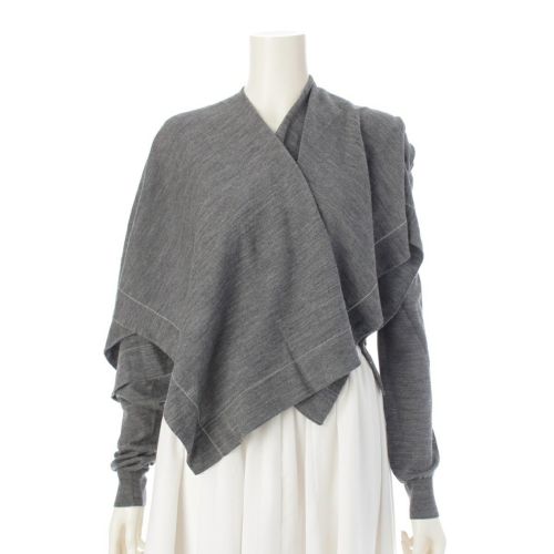 コムデギャルソン AD2003 ウール ニット 変形 ボタンレス カーディガン トップス GK-N012 グレー