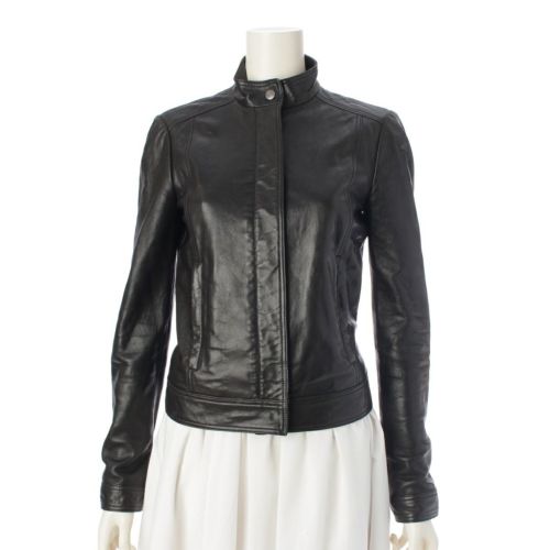 グッチ ラムレザー シングル ライダースジャケット 290487 ブラック 裏地レッド 36