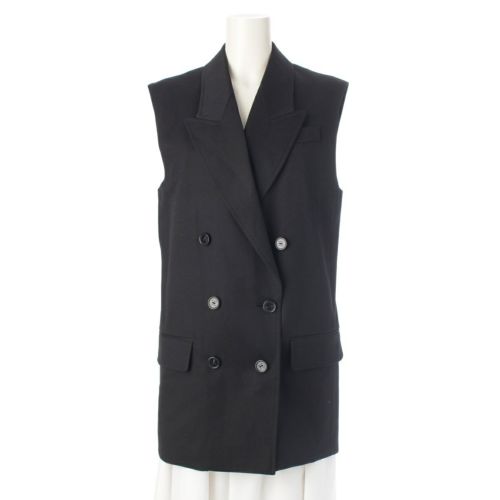ニナリッチ ウール ダブルブレステッド ブレザー ノースリーブジャケット ジャケット 23PCVE006WV0241 ブラック 36