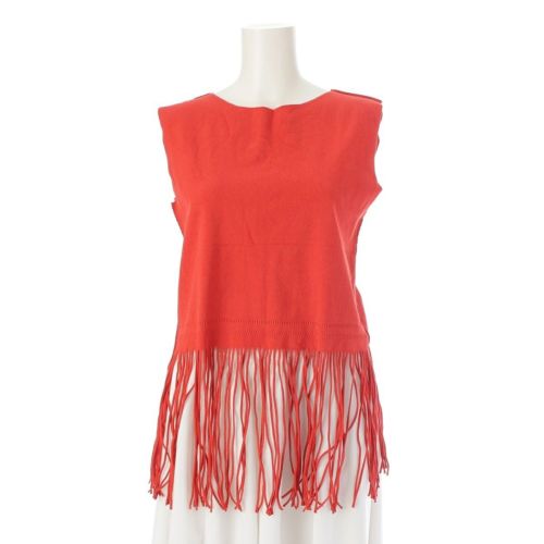 イッセイミヤケ エイポック インサイド フリンジ ノースリーブ カットソー トップス IM02KK851 レッド 2