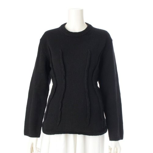 コムデギャルソン AD2022 22AW ウール アウトシーム ニット セーター トップス GJ-N503 ブラック XS