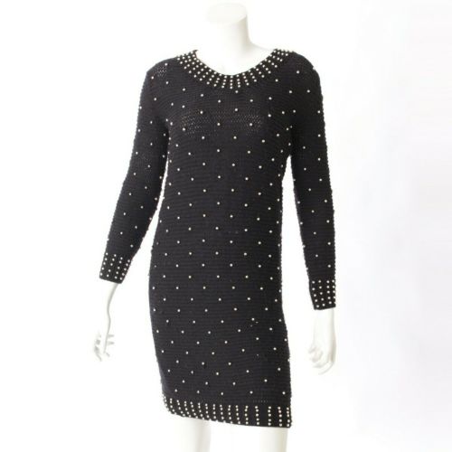 シーバイクロエ(SEE BY CHLOE) ビーズ ニット ワンピース ブラック 38