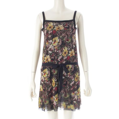 ジャンポールゴルチエ パワーネット 花柄 キャミ ワンピース ドレス マルチカラー 40