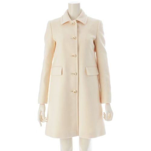 グッチ ウール パールボタン ロング コート 410535 アイボリー 38