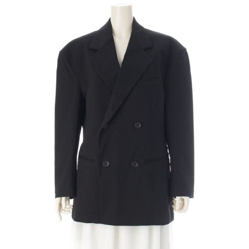 イッセイミヤケ 25SS コットン SIMPLE ENSEMBLE ダブルブレスト テーラードジャケット IM53JD224 ブラック 2