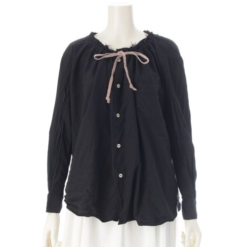 コムデギャルソン コムデギャルソン AD2022 23SS コムコム ギャザーネック 長袖 ブラウス トップス RK-B021 ブラック XS