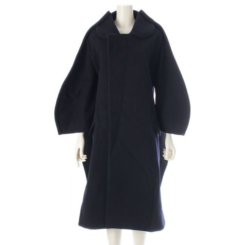 コムデギャルソン コムデギャルソン AD2022 22AW コムコム ウール 丸襟 変形 二次元 コート アウター RJ-C005 ネイビー XS