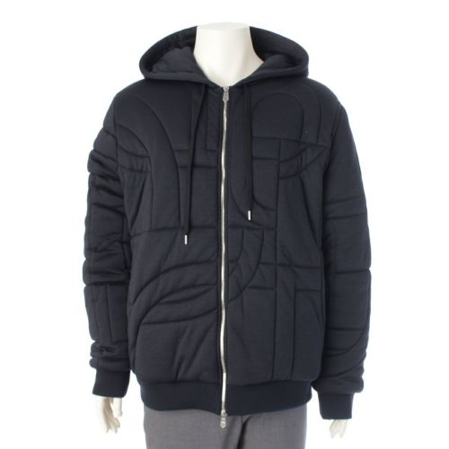 エルメス 2025 マイヨン 3D キルティング ジップアップ フーテッド ジャケット アウター ネイビー XXL