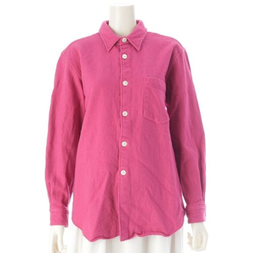 コムデギャルソンオム AD2000 田中オム ナイロン混ウール ウール縮絨 銀タグ 長袖シャツ HB-070010 ピンク