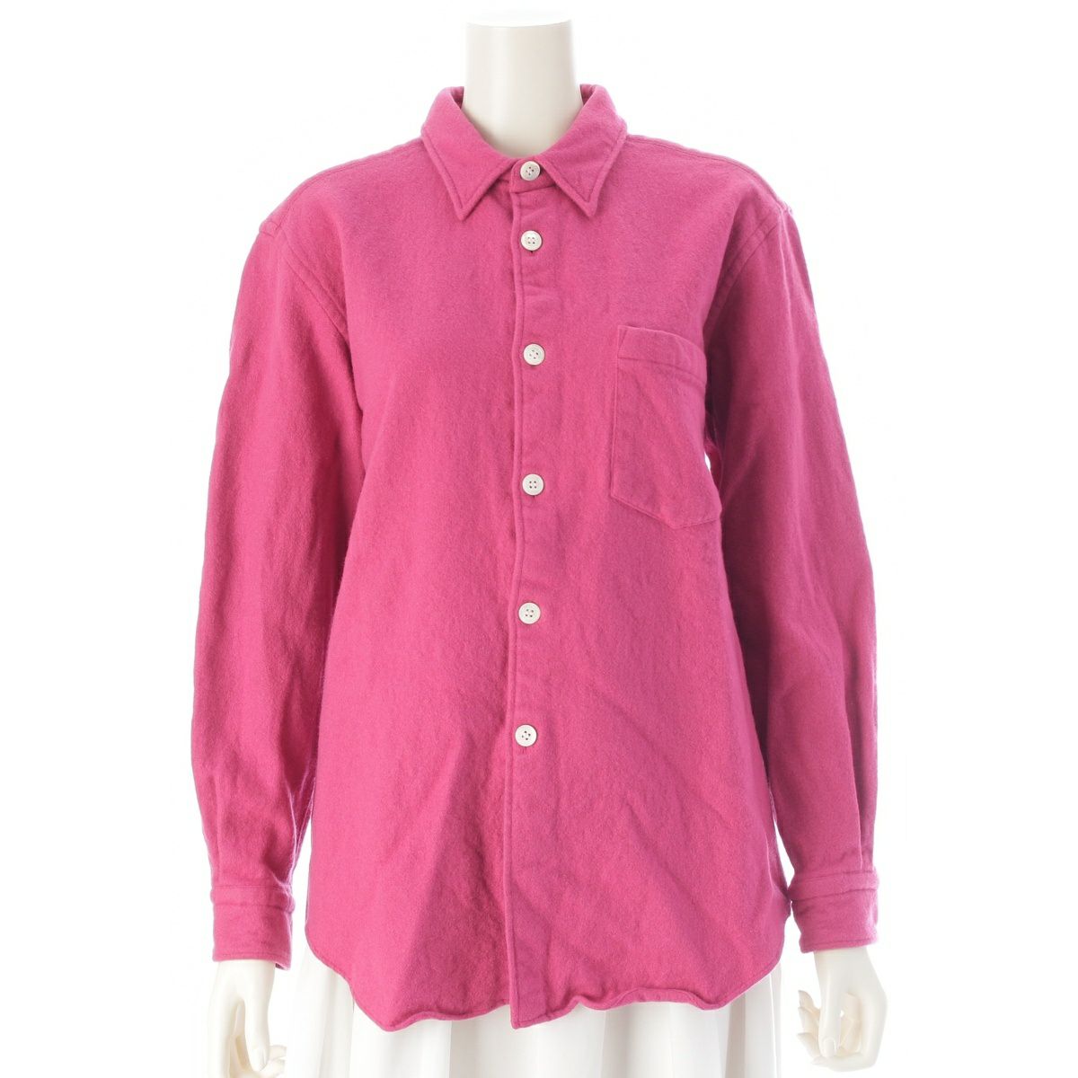 コムデギャルソンオム AD2000 田中オム ナイロン混ウール ウール縮絨 銀タグ 長袖シャツ HB-070010 ピンク