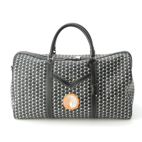 モワナ モノグラム レザー カスタムペイント ボストンバッグ モノクロ ブラック ホワイト オレンジ