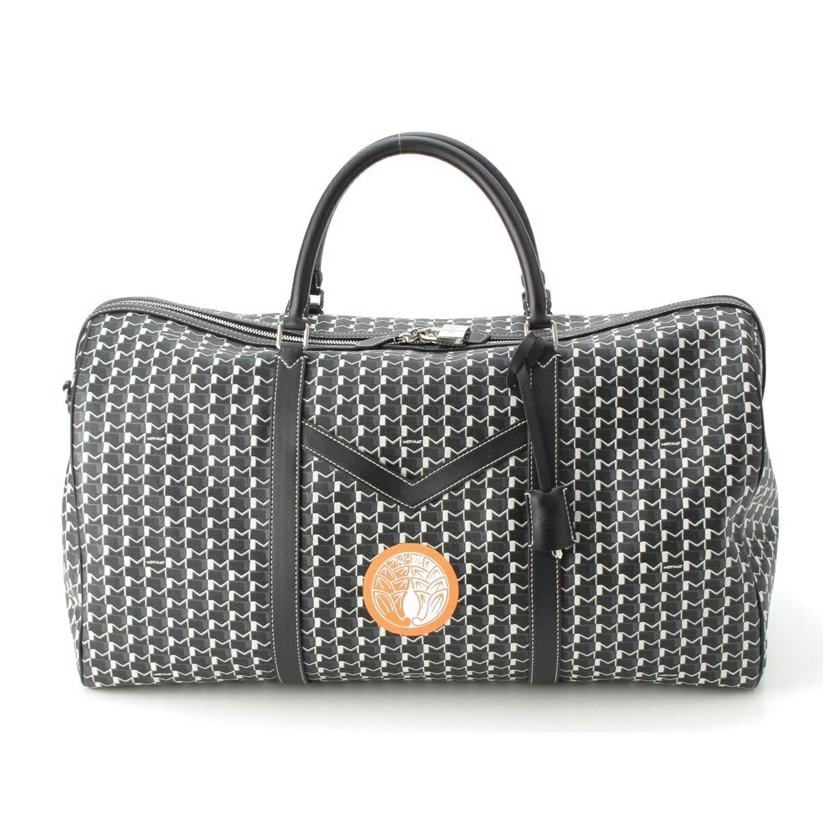 モワナ モノグラム レザー カスタムペイント ボストンバッグ モノクロ ブラック ホワイト オレンジ