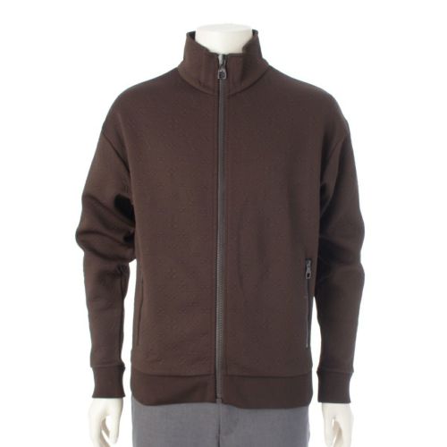 ルイヴィトン 23AW ナイロン コットン混 モノグラムジャガード フルジップ トラック オーバー ジャケット RM232Q XHM HJY45W ブラウン XS