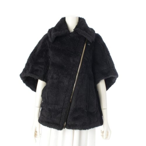 マックスマーラ 23年 テディベア アルパカ ウール ポンチョ ケープジャケット トップス アウター 23473613336 ブラック SM