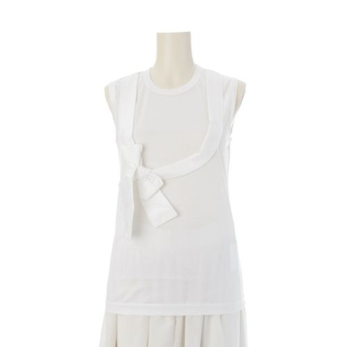 コムデギャルソン AD2004 コットン リボンデザイン タンクトップ トップス GO-T057 ホワイト