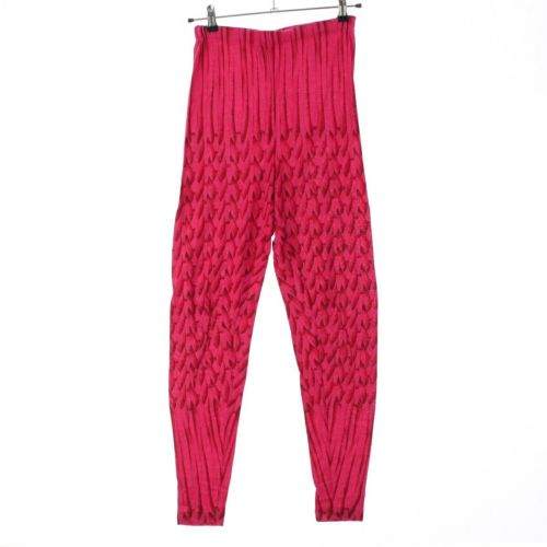 イッセイミヤケ 80s 1986年 筆タグ ボトムス 総柄 アクリル SC63606 ピンク M