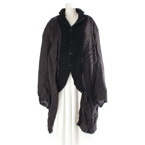 コムデギャルソン AD2021 ウール ナイロン キュプラ 縮絨 ドッキング デザイン テーラードジャケット アウター GH-J022 ブラック L