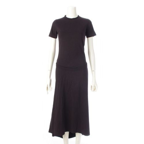 バレンシアガ 2023 変形 半袖 ロングシャツ ワンピース 791805T ブラウン S