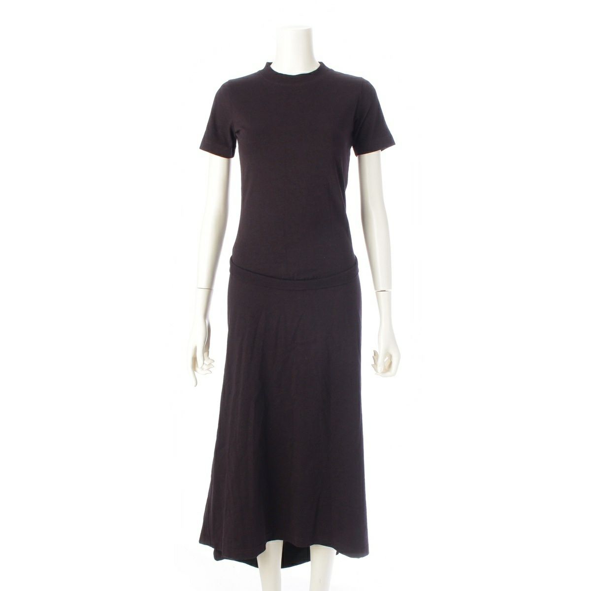 バレンシアガ 2023 変形 半袖 ロングシャツ ワンピース 791805T ブラウン S