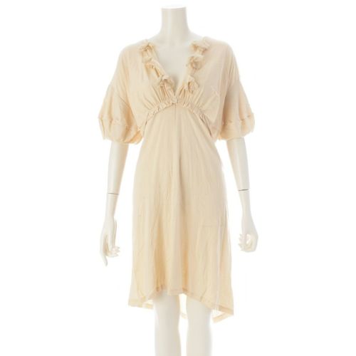 ステラマッカートニー 2007 アーカイブ フラワーモチーフ バルーン袖 ドレス ワンピース アイボリー 42