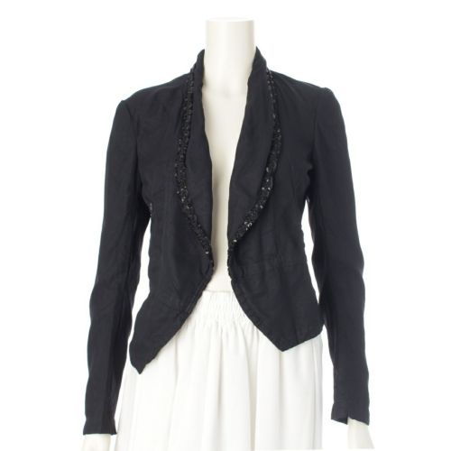 コムデギャルソン AD2005 05SS ポリエステル スパンコール 変形 テーラードジャケット GO-J086 ブラック S