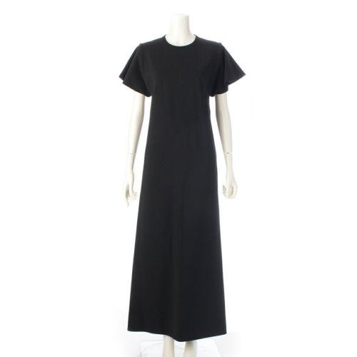 ジルサンダー レーヨン 半袖 ロング ワンピース ドレス JSWS715306WS397808A11 ブラック 34