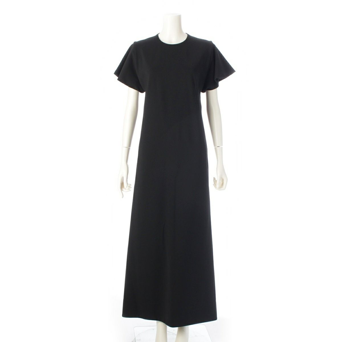 ジルサンダー レーヨン 半袖 ロング ワンピース ドレス JSWS715306WS397808A11 ブラック 34