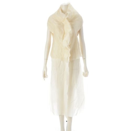 コムデギャルソン AD1997 98SS シルク Clustering Beauty クラスタリングビューティー シアー 総柄 変型 ドレス ワンピース GO-10017S アイボリー系 S