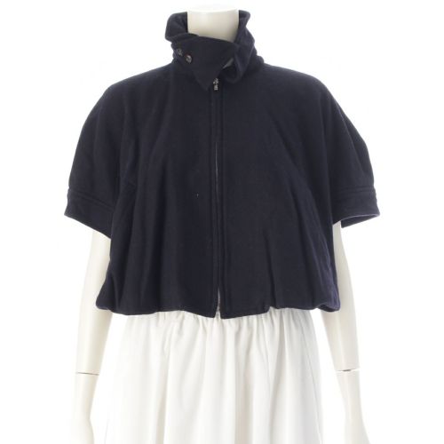 コムデギャルソン AD1989 ウール ナイロン ケープ ジップ ジャケット GJ-050120 ネイビー