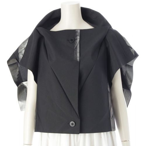 132 5. イッセイミヤケ 折り紙 箔押し 半袖シャツ トップス IL71FD522 ブラック シルバー 3