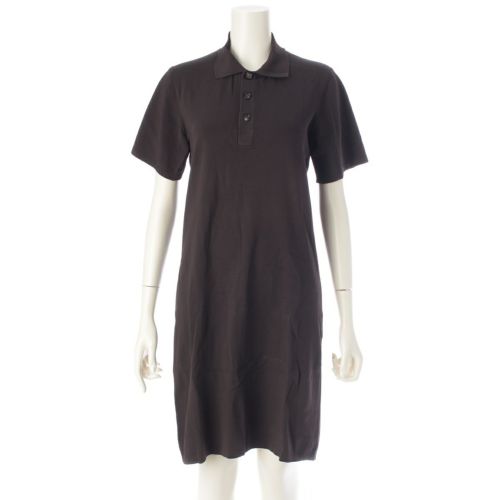 ボッテガヴェネタ 20年 ユニフォーム ニット ロゴボタン ワンピース 656255 ブラウン XS