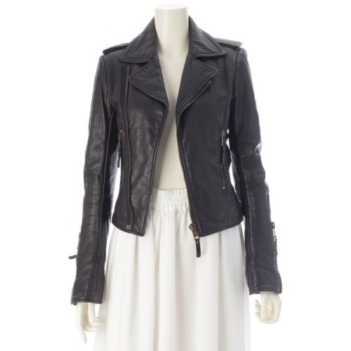 バレンシアガ 09年 ダブル ブルゾン ライダースジャケット 180174 ブラック 34