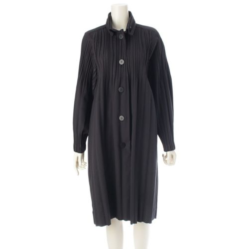 プリーツプリーズ イッセイミヤケ 23AW ポリエステル アウター スムースコート PP33ZA873 ブラック 3