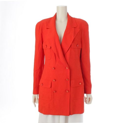 シャネル 97P ココマーク 4P ダブル テーラードジャケット アウター P07532 レッド 40