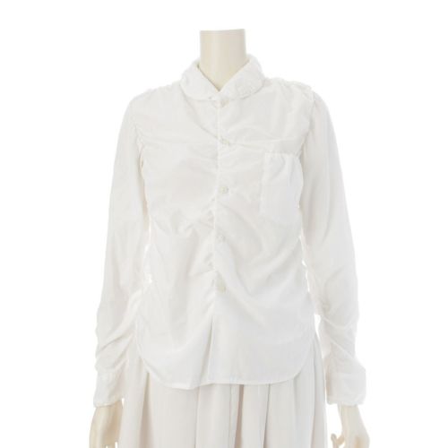 コムデギャルソン コムデギャルソン コムコム AD2009 ポリエステル コットン デザイン 長袖シャツ トップス ホワイト XS