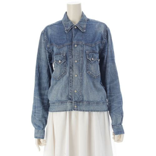 ラルフローレン RRL コットン デニム ウエスタン 長袖シャツ インディゴ S