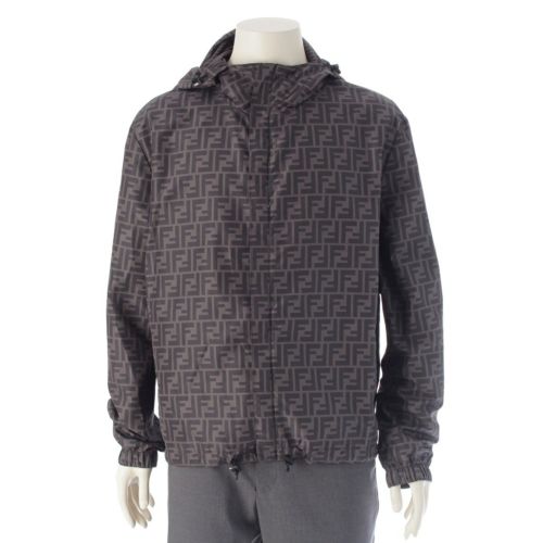 フェンディ 23年 FF ロゴ ズッカ ペカン リバーシブル ジャケット パーカー FAA615 12CPC-23-755グレー 48