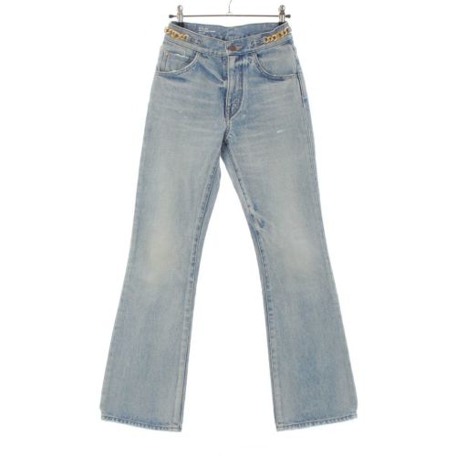 セリーヌ コットン トリオンフ ダメージ加工 フレア デニムパンツ ジーンズ ボトムス N677 0840 08KW インディゴ 24