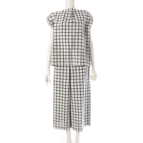 イッセイミヤケ 18AW コットン混 CUBE スクエアプリーツ パンツセットアップ IM82FJ520 / IM82FF526 ライトグレー ブラック 2 / 1