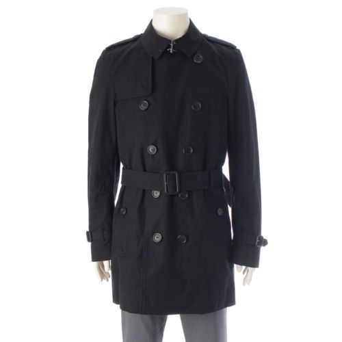 バーバリー ロンドン ケンジントン ミディアム コットン ノヴァチェック トレンチコート アウター ブラック 48 180/92A