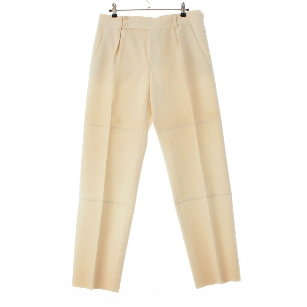 グッチ 1998年 ウール トムフォード サイドアジャスター センタープレス ボタンフライ パンツ スラックス ベージュ 42